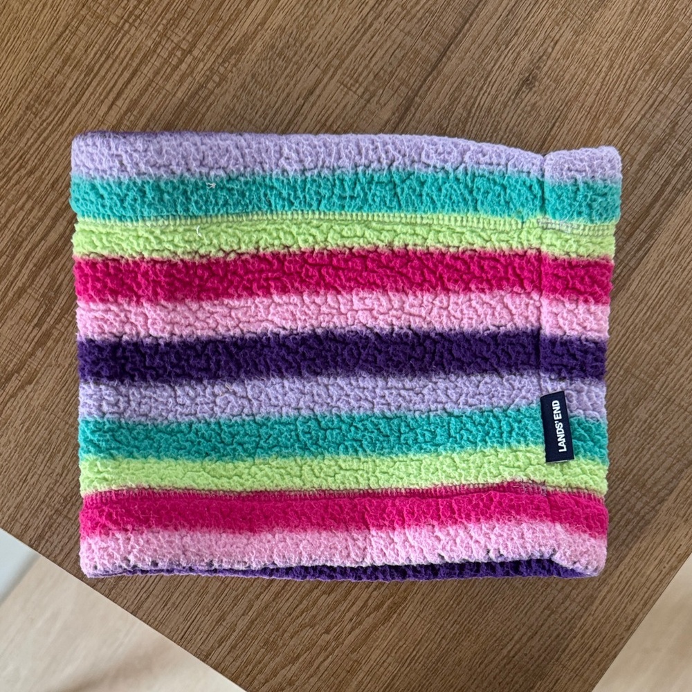 Lands' End Multicolor Striped Kids neck tube scarf